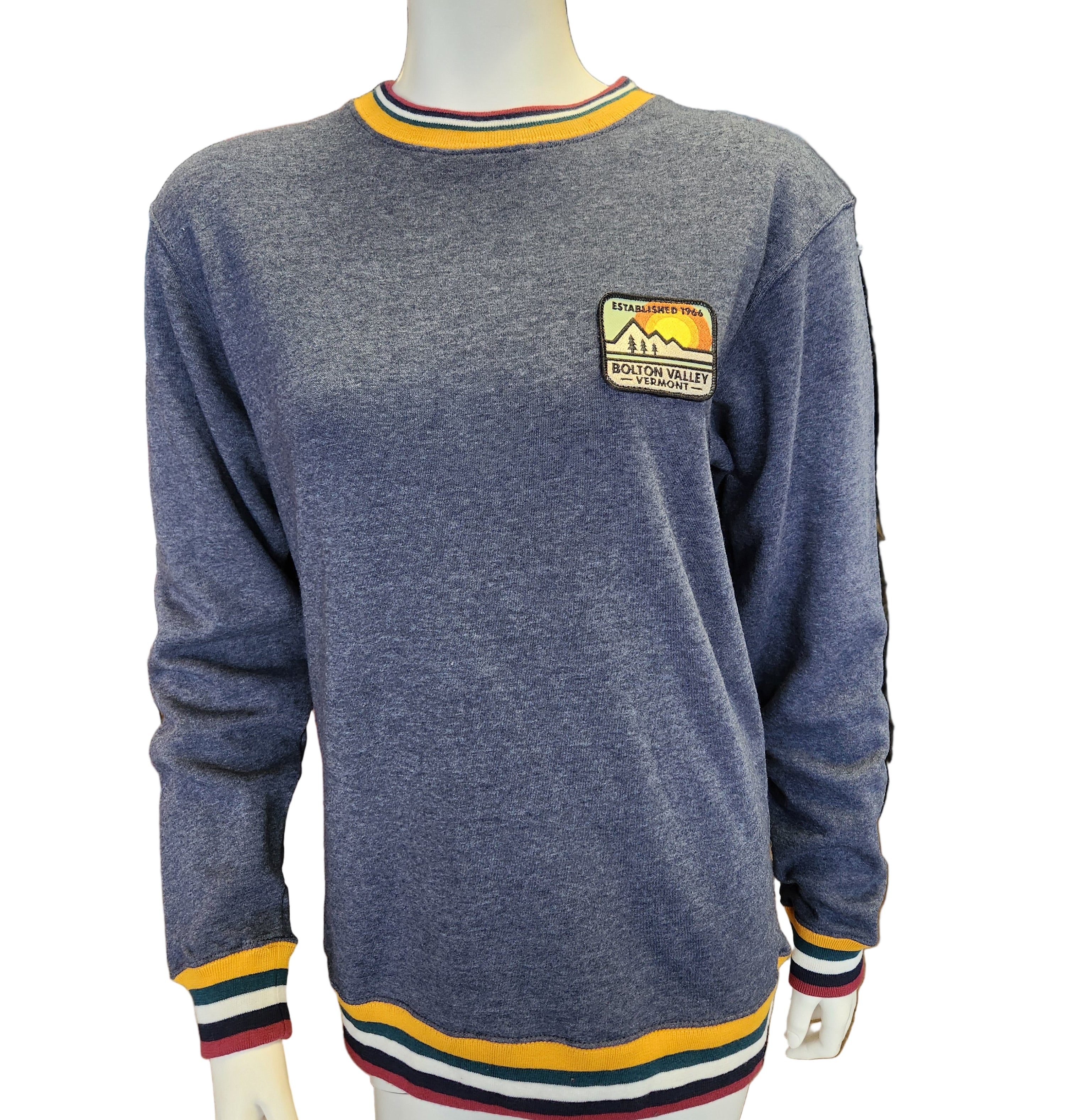 Bolton Valley Striped Crew Neck Sweatshirt