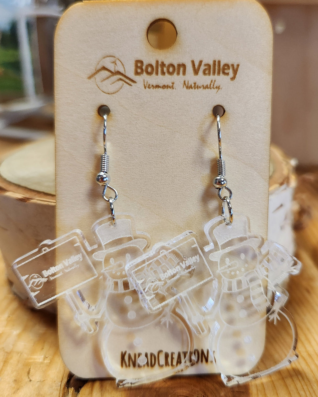 Bolton Valley x Knead Creations Snowman Earrings